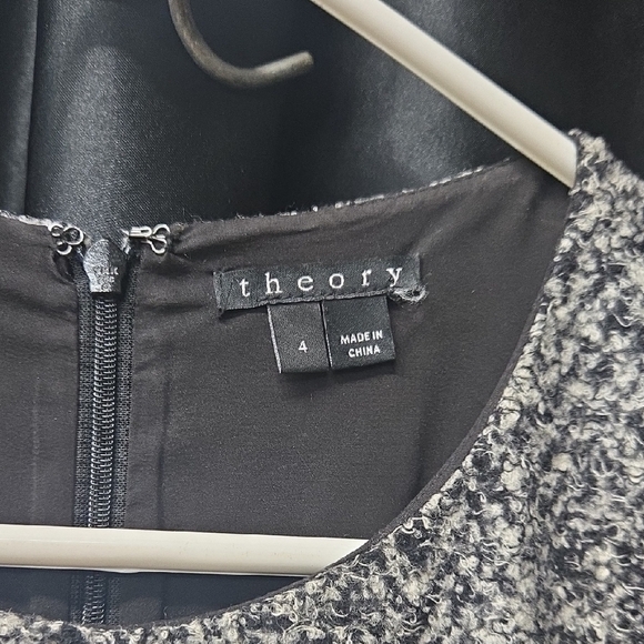 Theory Black and Gray Textured Midi Dress - Picture 2 of 7